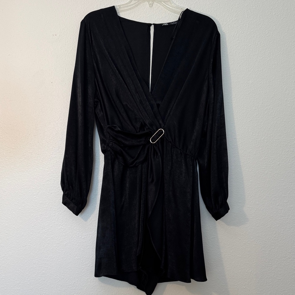 Zara Black Long Sleeve Dress size L